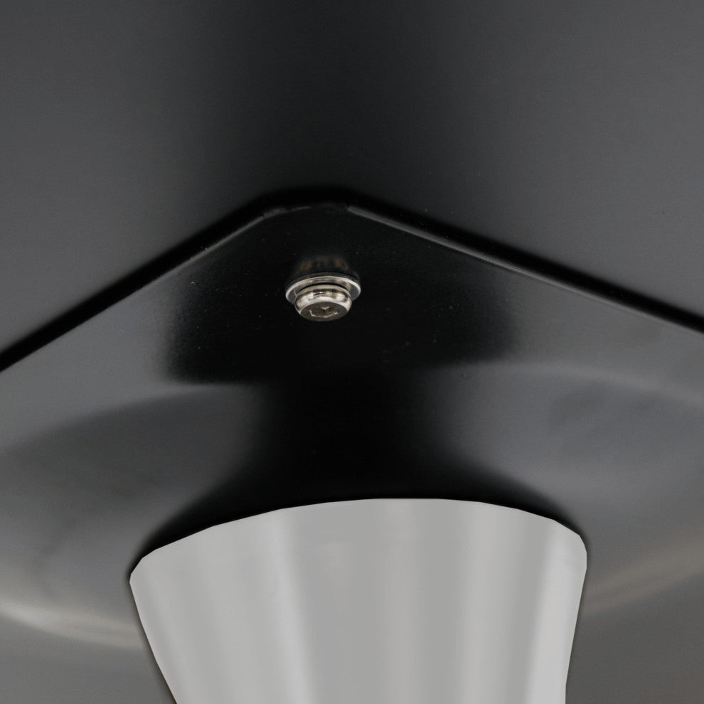 Round Dining Table 35" MDF Wood Tabletop in Steel for Dining Room & Kitchen, White/Black