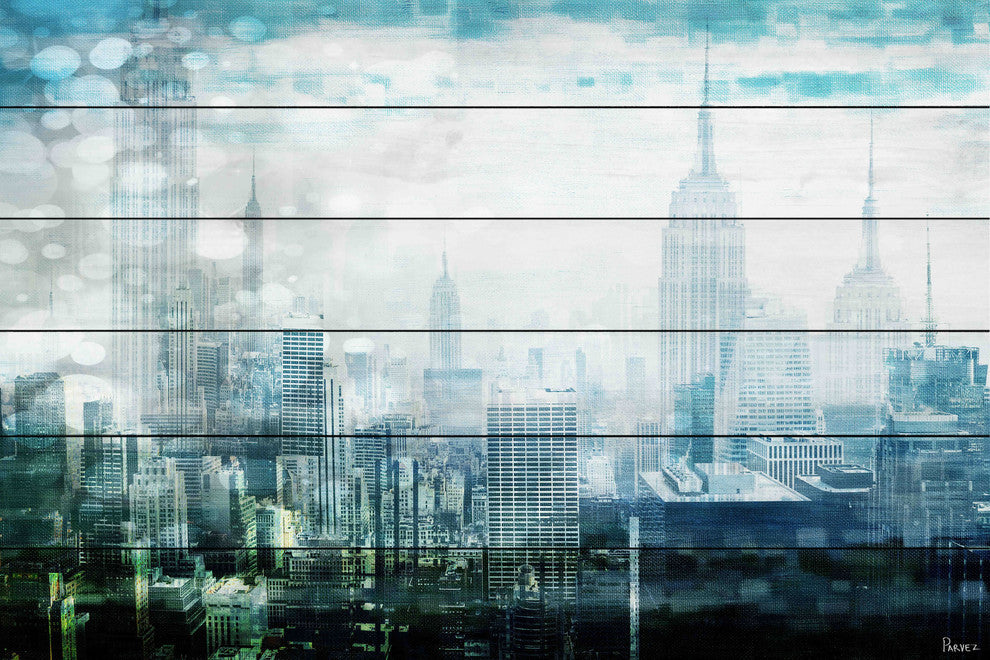 "Mid Town" UV Ink Print on White Wood60"x40", 60"x40"