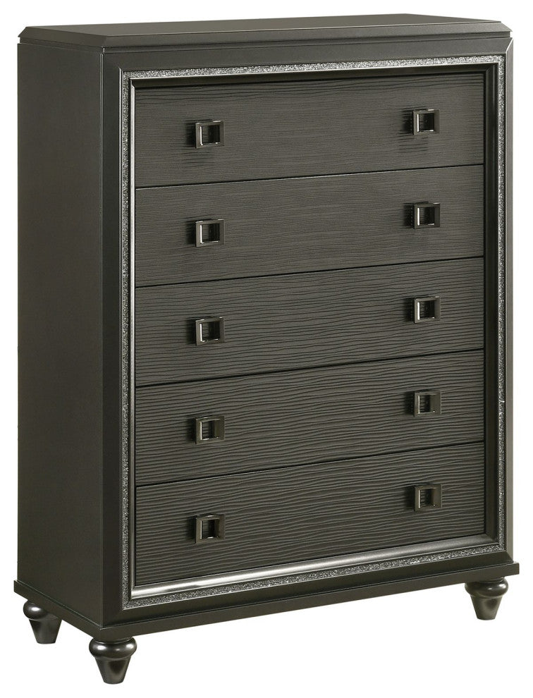 Picket House Furnishings Faris Panel 5PC Bedroom Set in Black