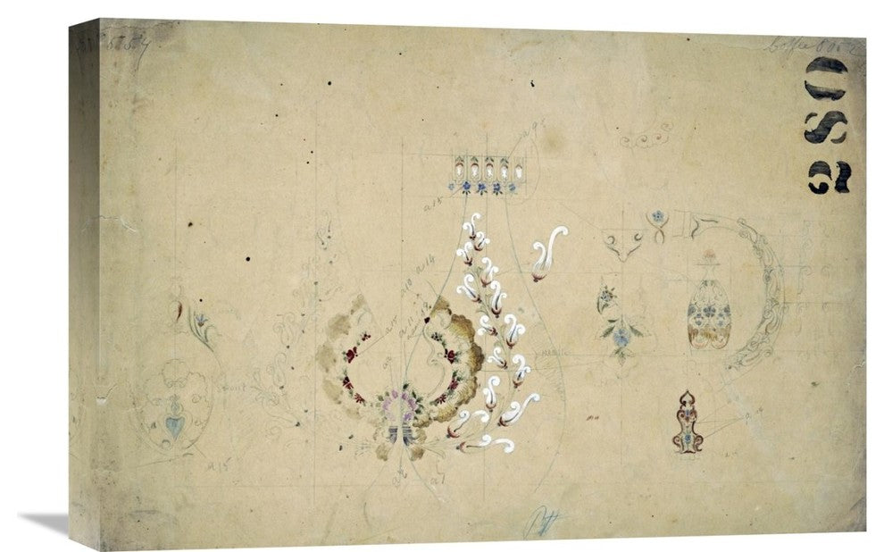 "Original Design Sketch - Coffee Service" Artwork, 22" x 14"