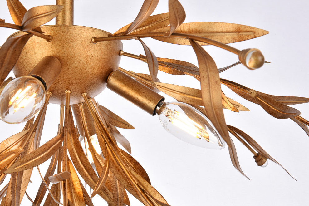 Piper 23" Flush Mount, Gold Leaf