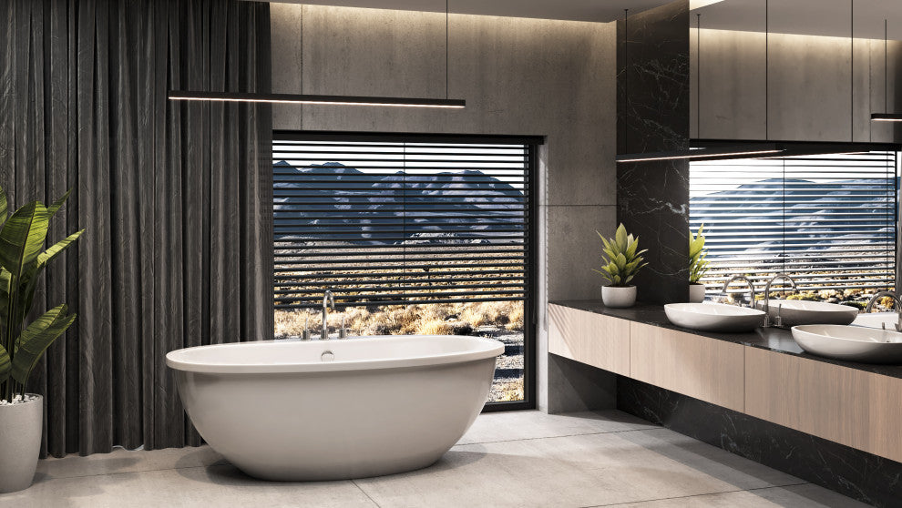 Malibu Mavericks Oval Soaking Bathtub 67x36x23 White