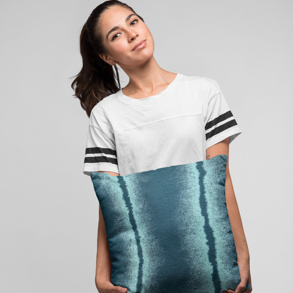 Plutus Teal Fluffy Fields Faux Fur Luxury Throw Pillow, Teal, 18" x 18"