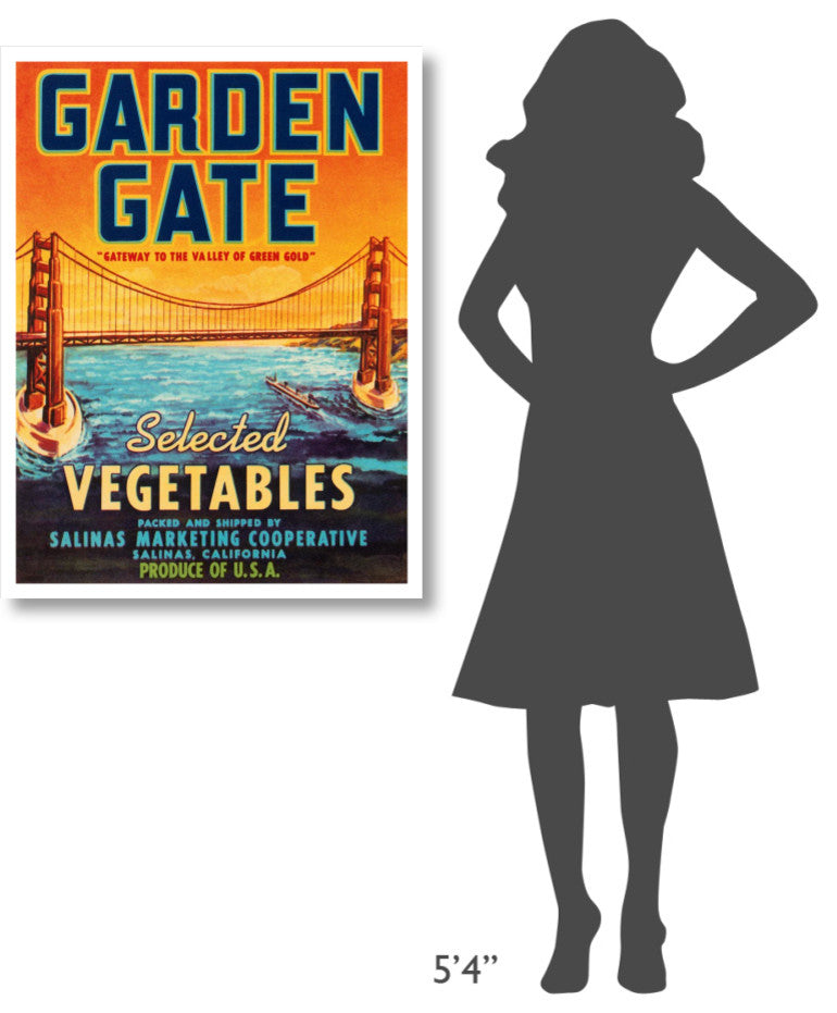 "Garden Gate Selected Vegetables" Digital Paper Print by Retrolabel, 29"x38"