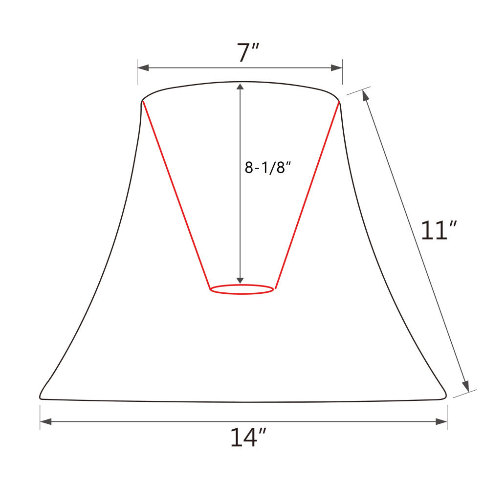 58052 Bell Shape UNO Lamp Shade, Linen White 7"x14"x11"