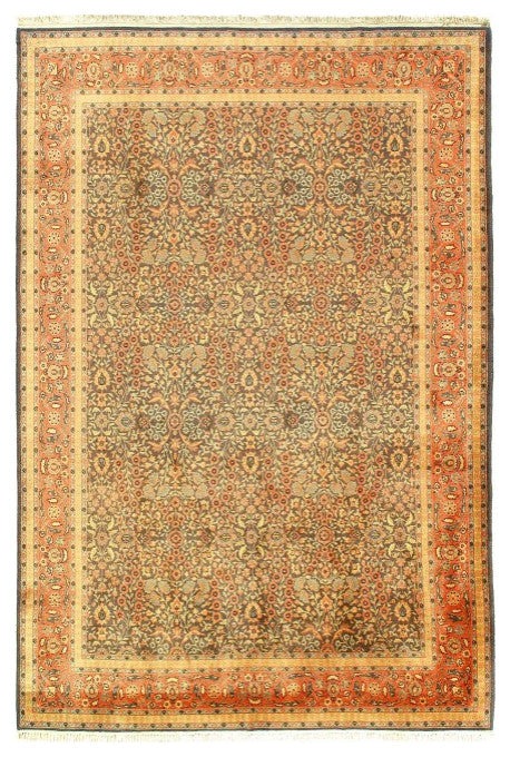 Fine Hand Knotted Turkish Vintage Hereke 6'4''x9'6''