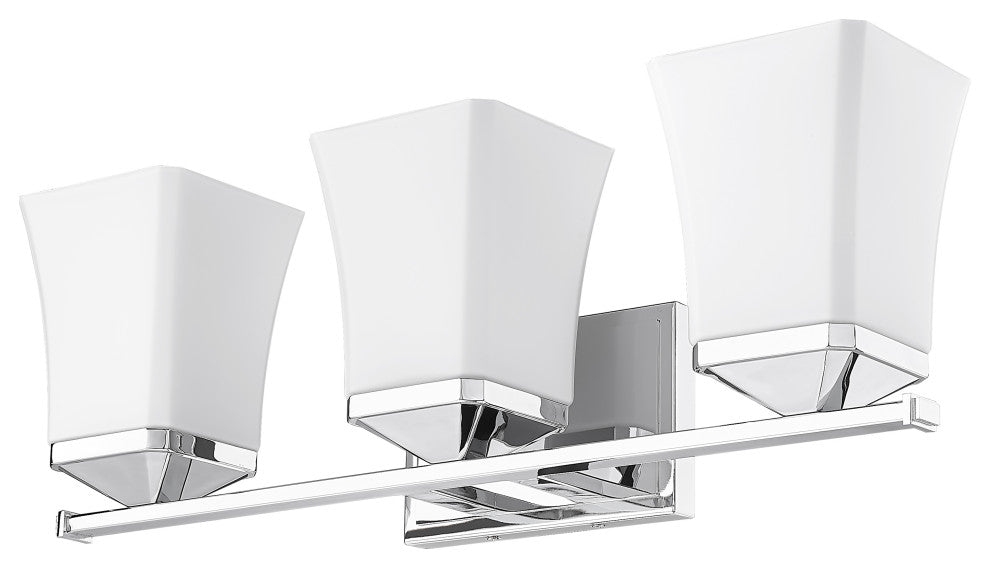 Zlite 1939-3V-CH 3-Light Vanity, Etched Opal