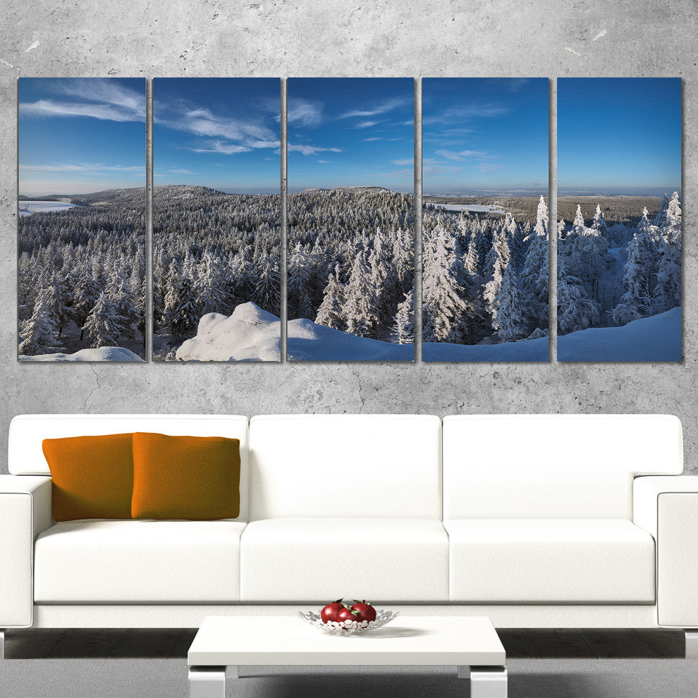 "Gory Stolowe From Szczeliniec Mountains" Landscape Wall Art, 5 Panels, 60"x28"