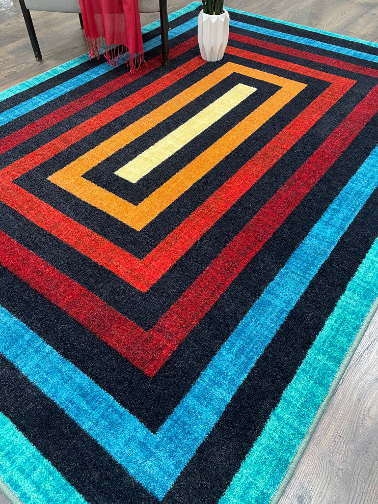 Intrigue Sunset, Black, 8'x11'