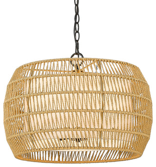 Everly 4 Light Chandelier With Natural Rattan Shade