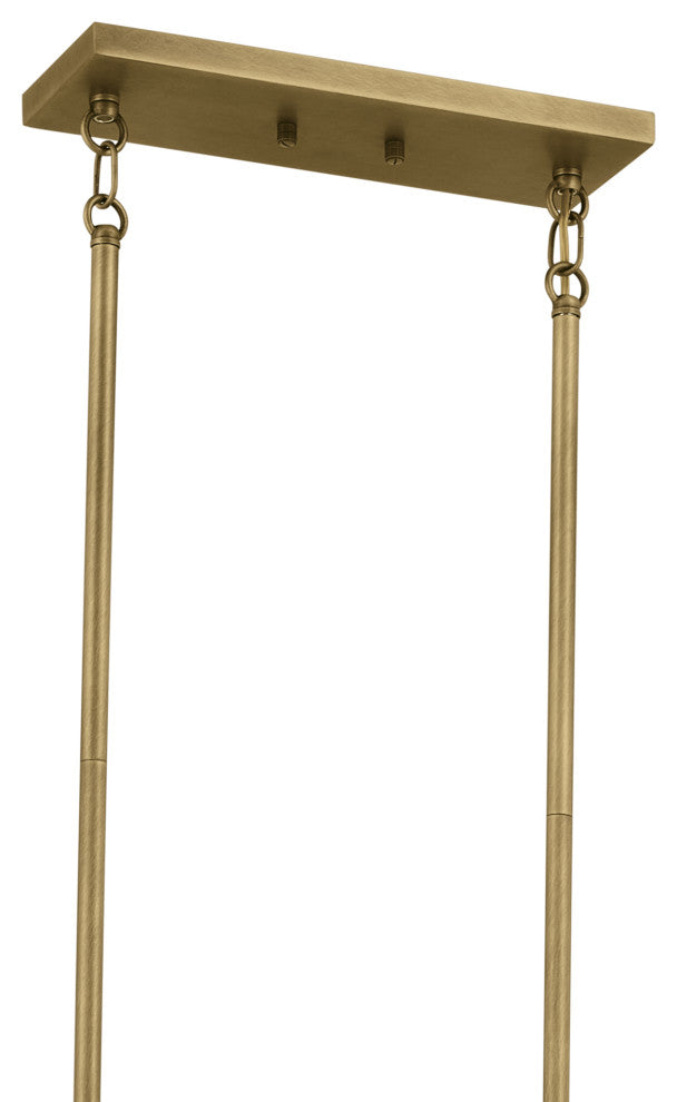 Erzo 50" 10 Light Linear Chandelier, Natural Brass