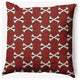 18" x 18" Cross Bones Indoor/Outdoor Polyester Throw Pillow, Maple Red