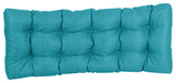 51"X19" Tufted Solid Outdoor Spun Polyester Loveseat Cushion, Aqua Blue