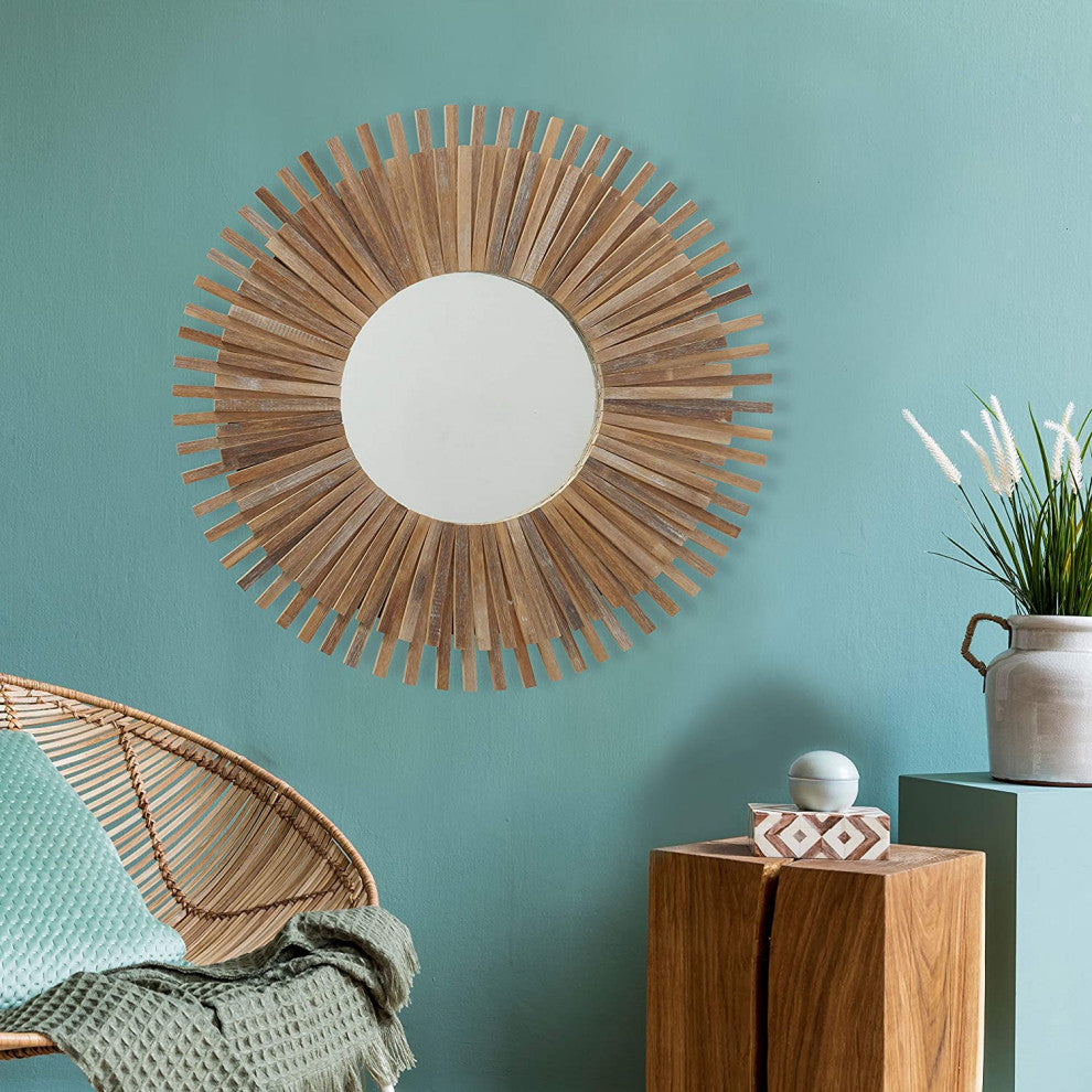 Bamboo Burst Mirror, 29.5 Inches