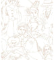Pink & White Vogue Sketches Peel & Stick Wallpaper
