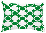 Small Modcircles 14"x20" Abstract Decorative Outdoor Pillow, Green