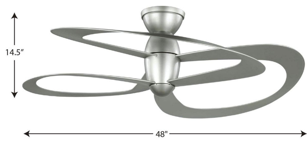Willacy 3-Blade 52" DC Motor Contemporary Ceiling Fan, Painted Nickel