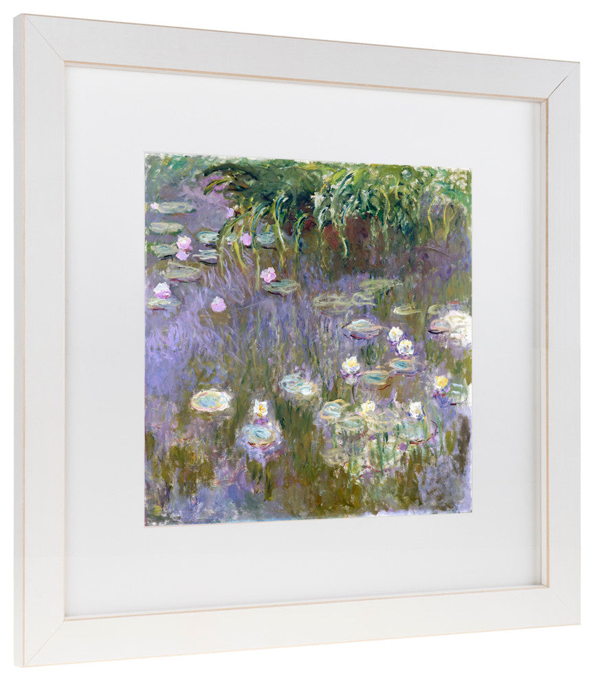 "Water Lilies" by Monet, Matted Framed Art, 11"x11"