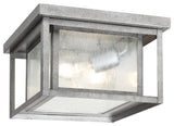 Generation Lighting Lighting 2-Light Outdoor Flush Mount, Weathered Pewter