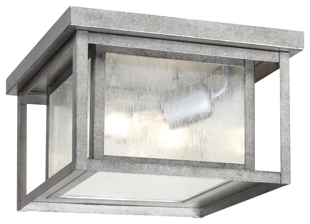 Generation Lighting Lighting 2-Light Outdoor Flush Mount, Weathered Pewter