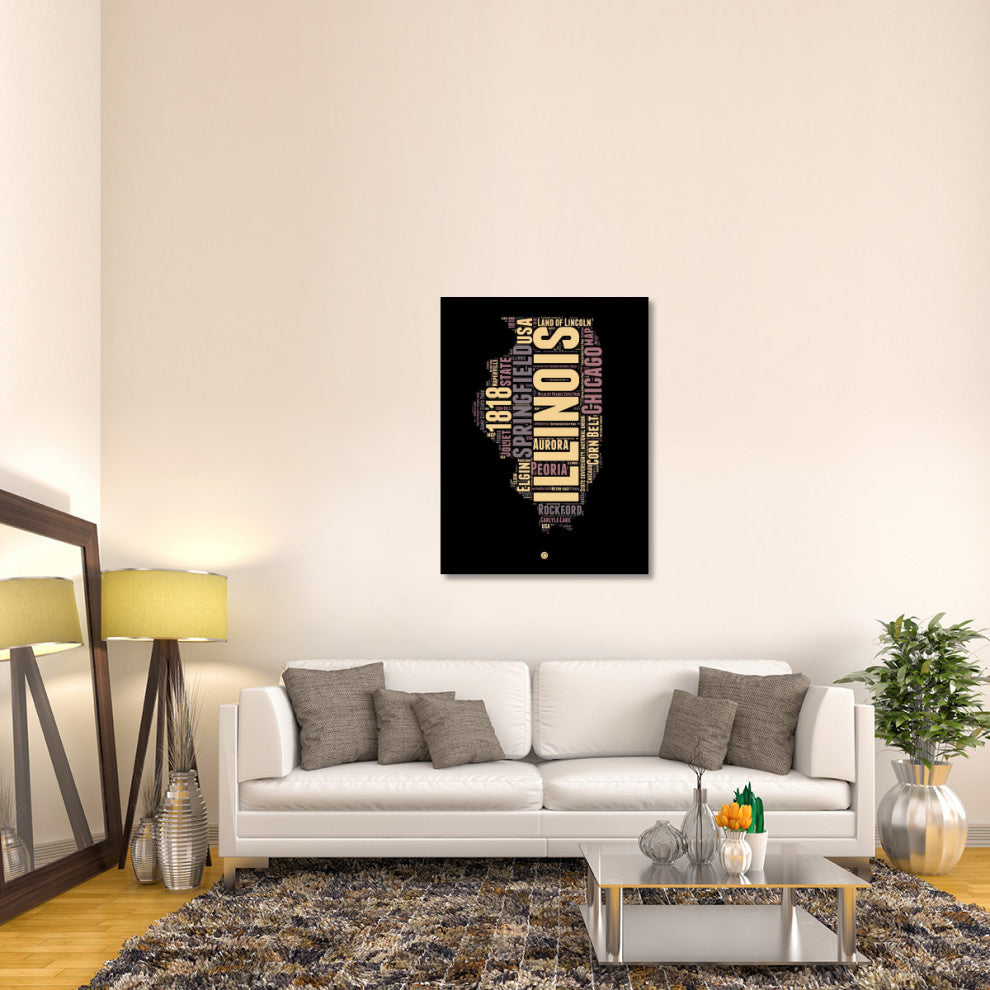 "Illinois Word Cloud 1" Fine Art Print