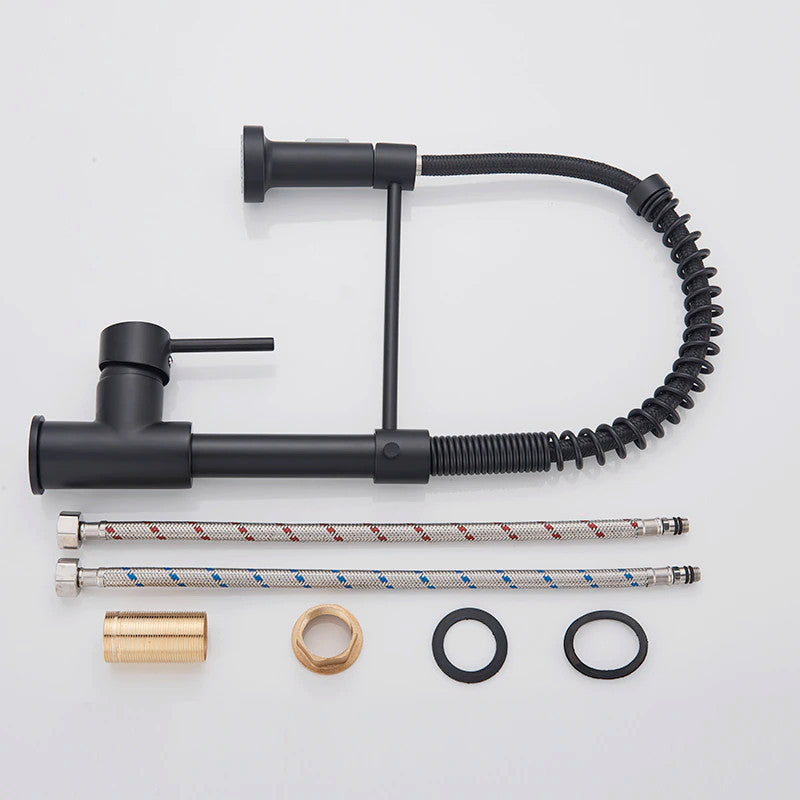 Solid Brass Pull Out Spring Spout Kitchen Faucet