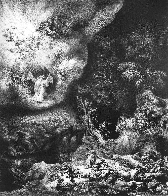 Rembrandt Van Rijn The Angel Appearing To The Shepherds Gallery Wrapped Canvas