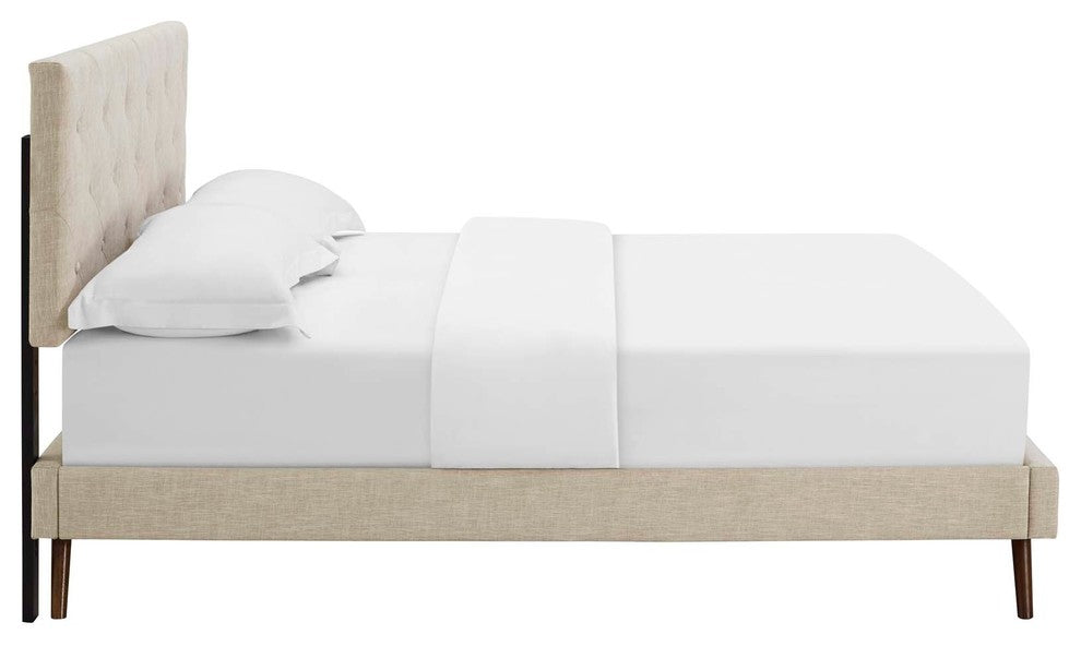 Tarah Full Platform Bed with Round Splayed Legs