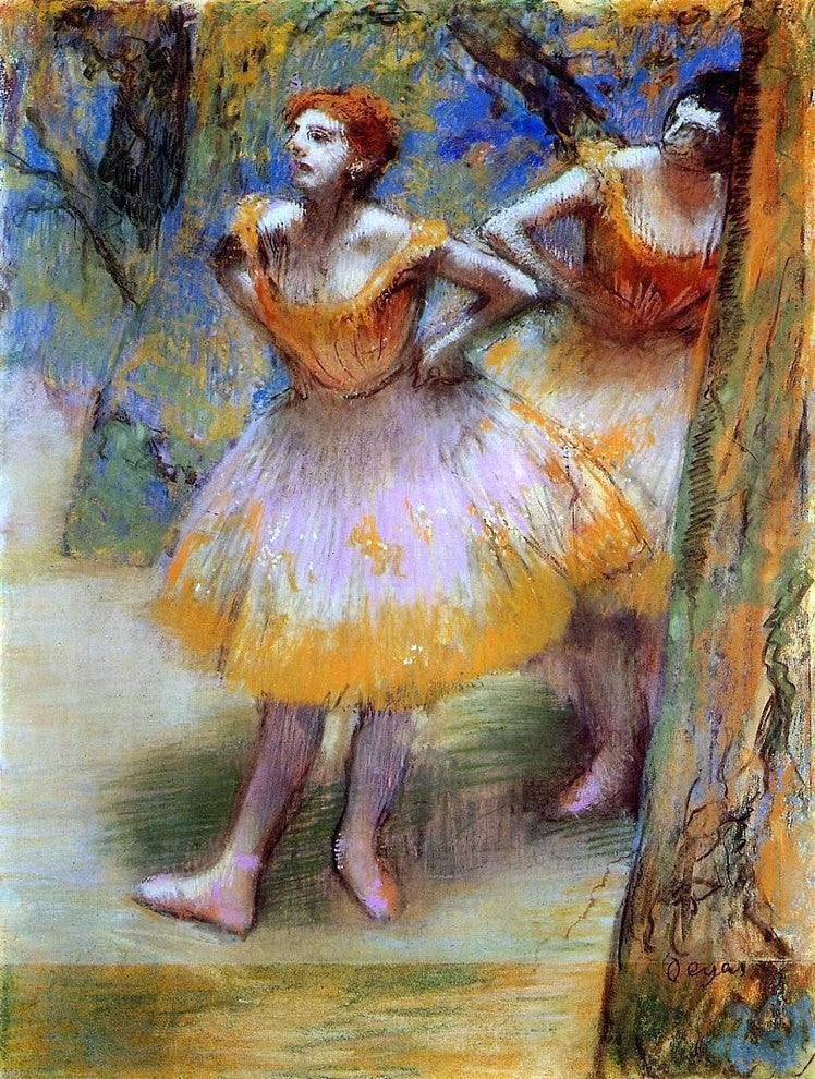Edgar Degas Two Dancers, 21"x28" Gallery Wrapped Canvas Print