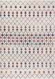 8"x11" White Modern Geometric Grid Area Rug