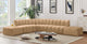 Arc Velvet Upholstered 7-Pc. L-Shaped Modular Sectional, Camel