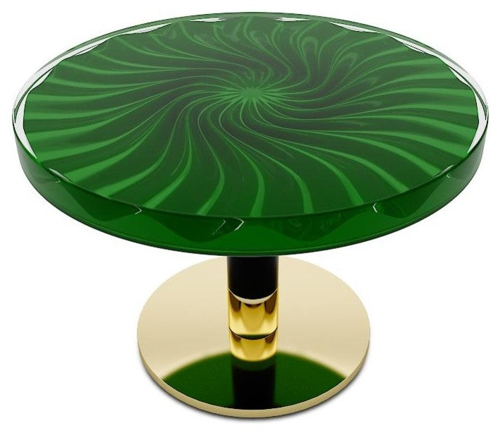 Spiral Wavy Round Coffee Table, Yellow, 23.6"? (60cm)