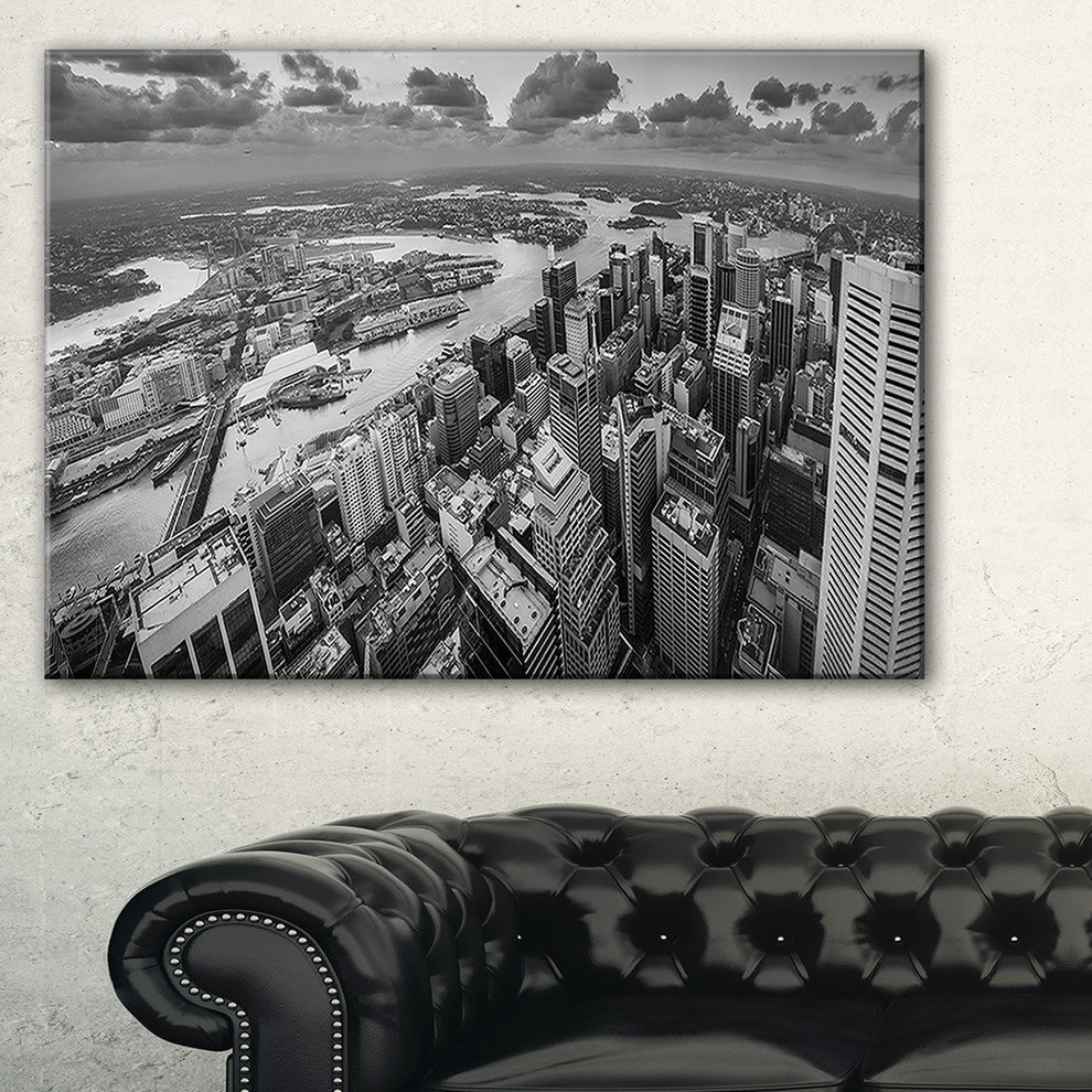 "Sydney City Skyscrapers Panorama" Cityscape Canvas print, 32"x16"