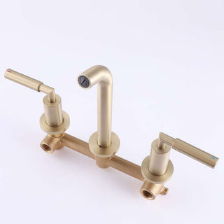 Wall Mounted Dual Handles Bathroom Faucet-Includes Rough-in Valve