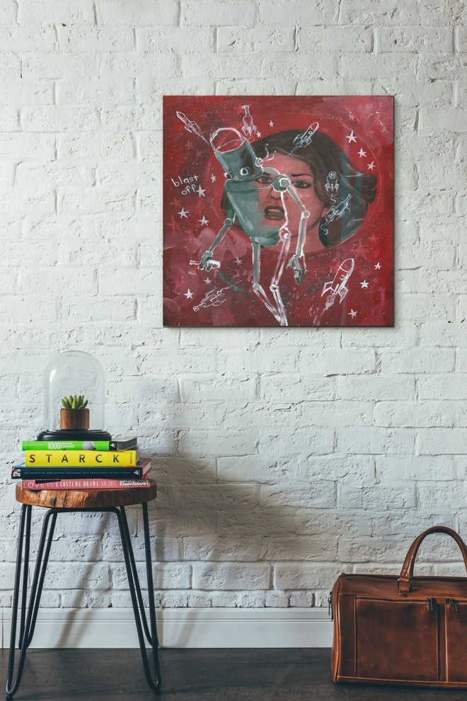 Epic Graffiti "Blast Off" Giclee Canvas Wall Art, 26"x26"