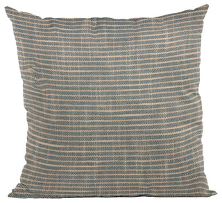 Plutus Blue Simple Stripe Luxury Throw Pillow, 16"x16"