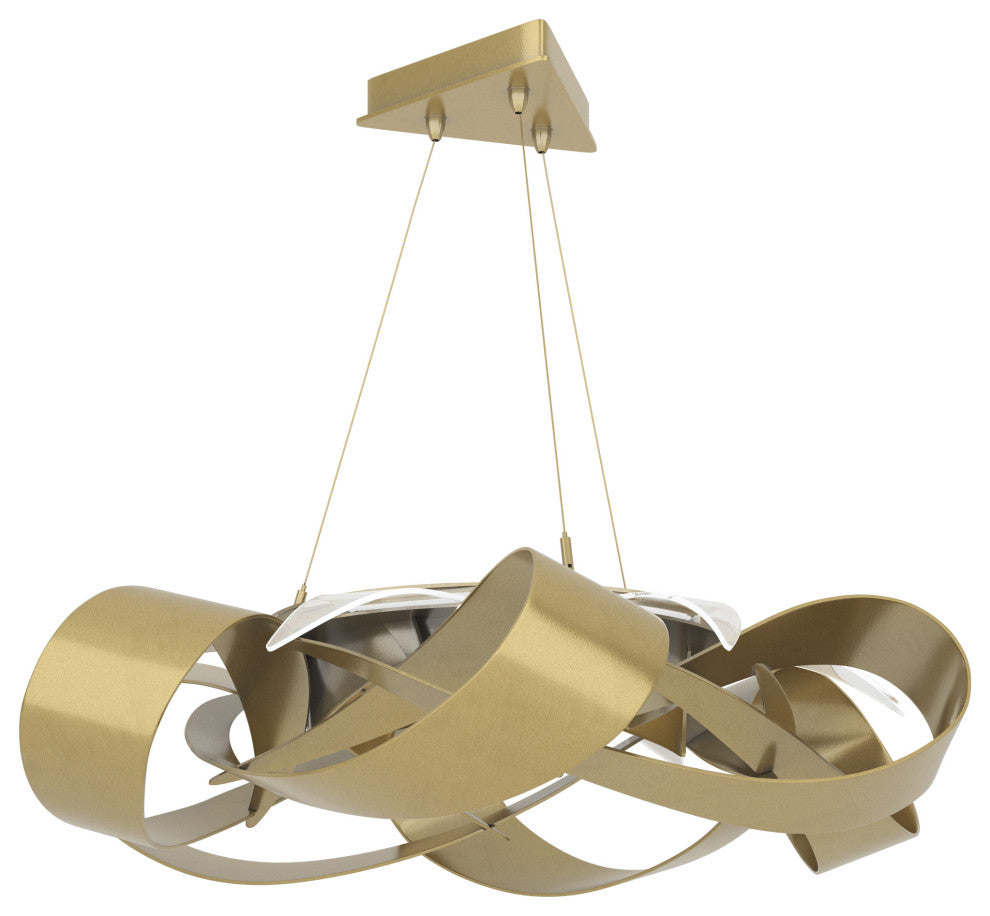 Flux Large LED Pendant, Modern Brass, Standard Height
