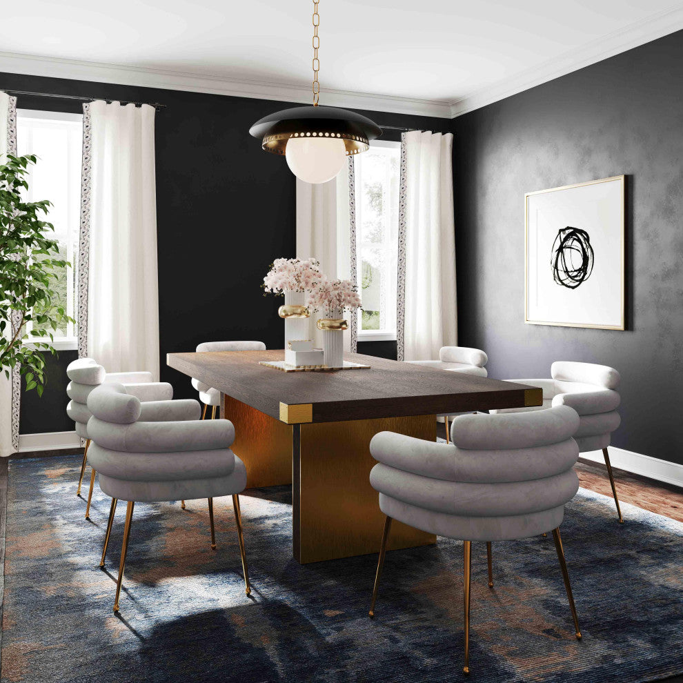 Dente Gray Velvet Dining Chair