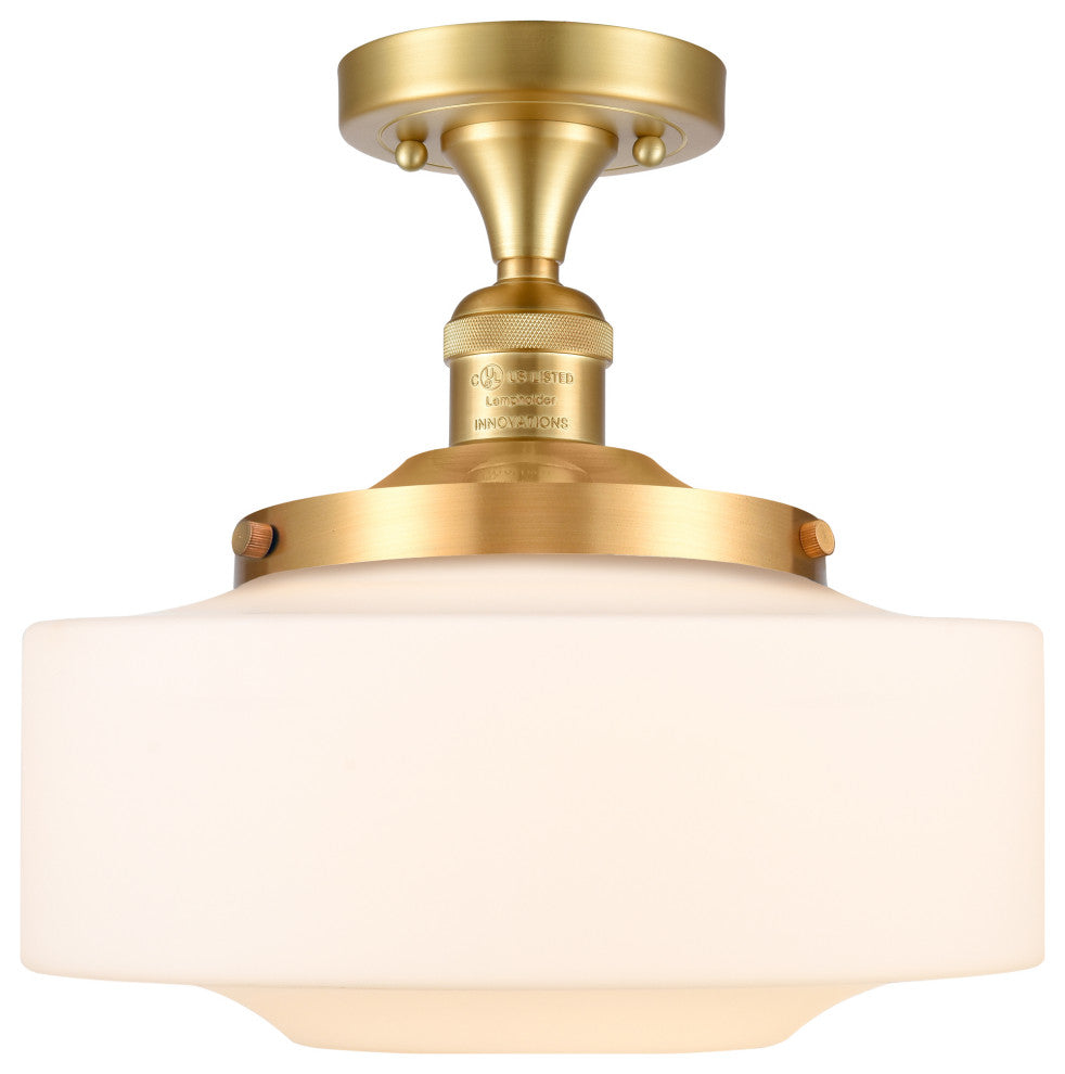 Innovations 517-1CH-SG-G691-12 1-Light Semi-Flush Mount, Satin Gold