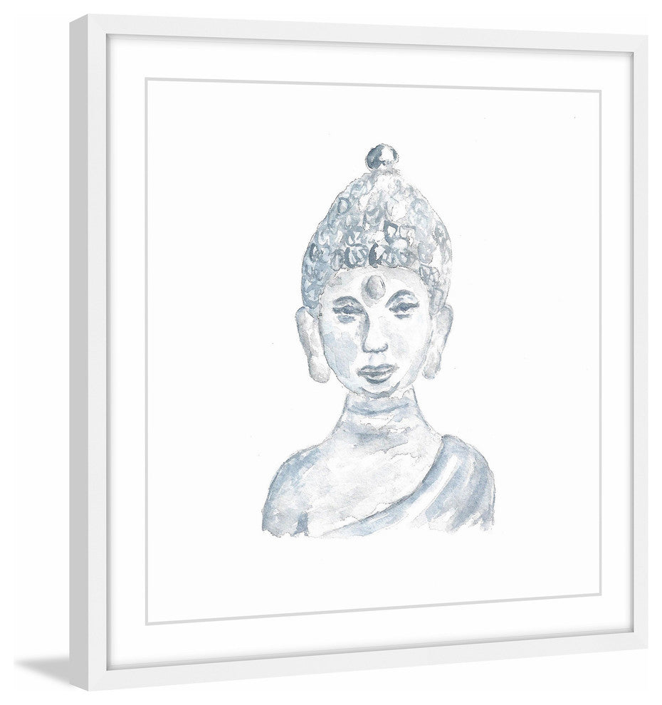 Marmont Hill, "Buddha Statue" by Thimble Sparrow Framed Painting Print, 18x18