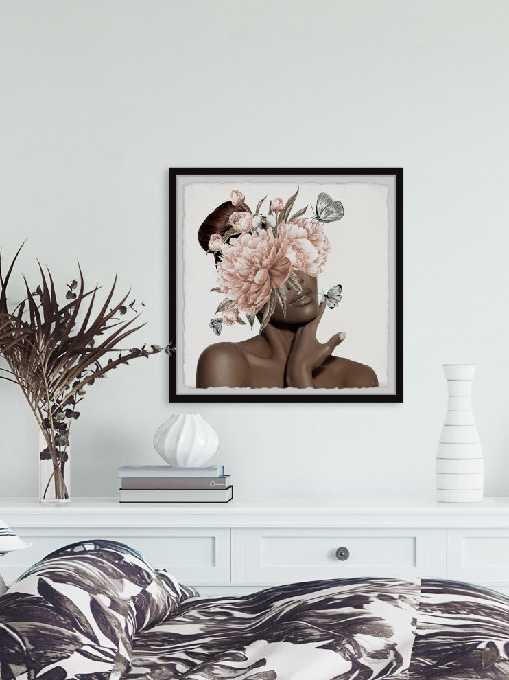 "Silence of a Woman" Framed Painting Print, 24x24