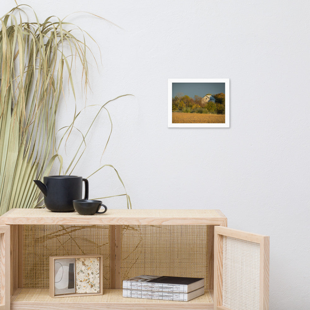 Abandoned Barn In The Trees Framed Photo Paper Wall Art Prints, White, 8" X 10"