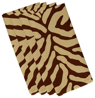 Animal Stripe, Print Napkin, Set of 4, Brown