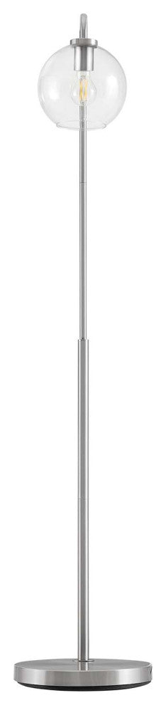 Floor Lamp Light, Silver, Glass, Metal, Modern, Mid Century Bistro Hospitality