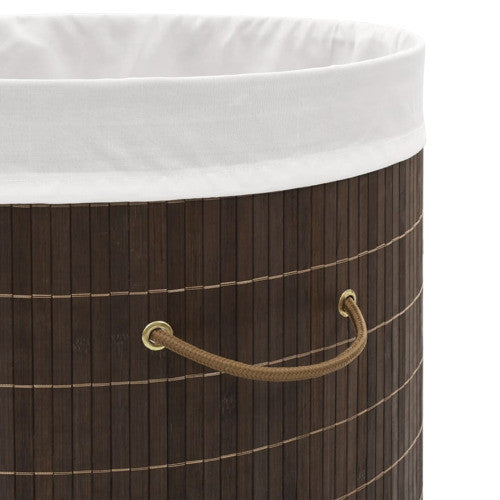 vidaXL Laundry Basket Laundry Hamper Dirty Clothes Basket Oval Dark Brown