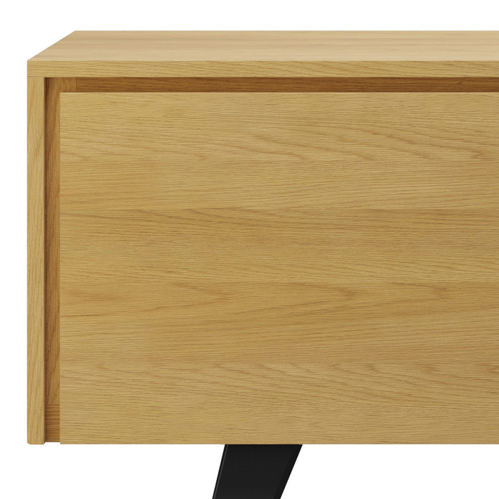 Lowry SOLID ACACIA WOOD TV Media Stand For TVs up to 70 inches, Oak