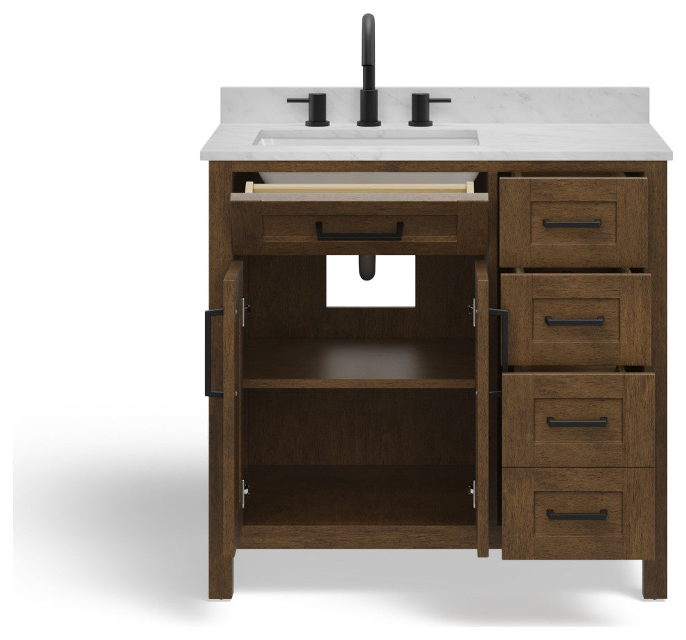 The Oswald Bathroom Vanity, Almond Latte, 36", Single Sink, Freestanding
