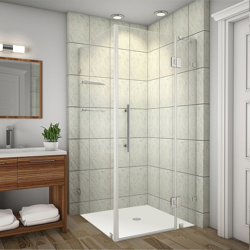 Aston Avalux GS 34"x34"x72" Completely Frameless Shower Enclosure, Stainless