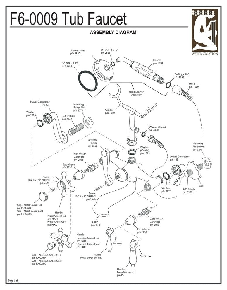 Vintage Classic Wall Mount Tub Faucet With Handshower, Brushed Nickel Finish Wit