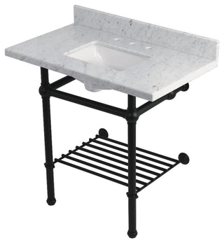 KVPB36MBSQB0 36" Console Sink with Brass Legs (8", 3 Hole)